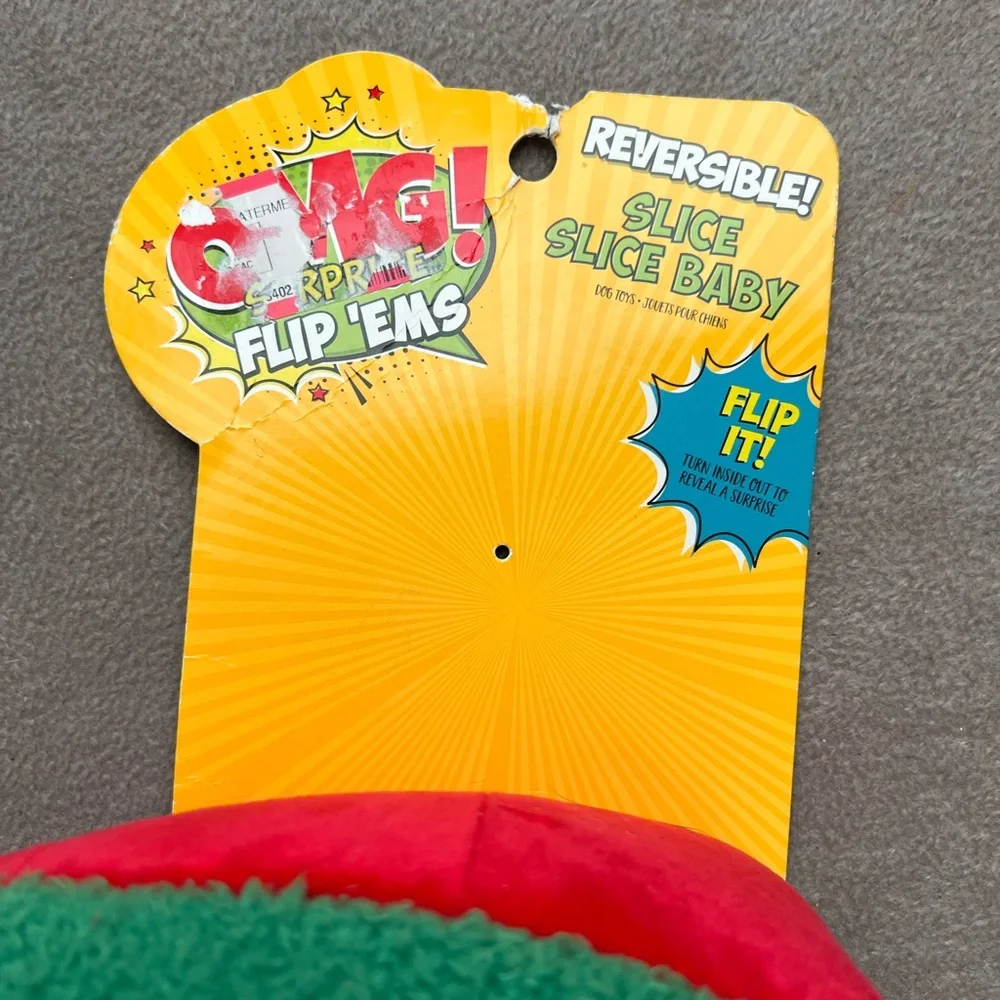 Reversible OMG Surprise Watermelon Pizza Dog Toy - Picture 5 of 5
